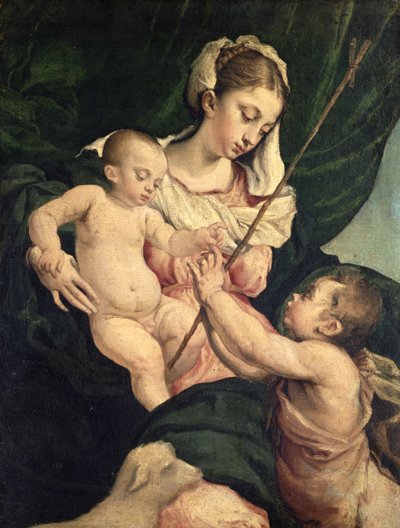 Madonna und Kind mit dem Heiligen Johannes, ca. 1570 von Jacopo Bassano